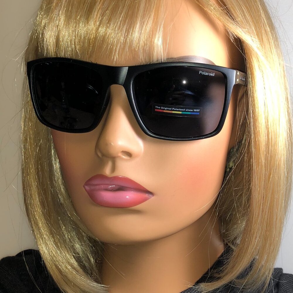 Polaroid Classic Matte Black Textured Polarized Sunglasses